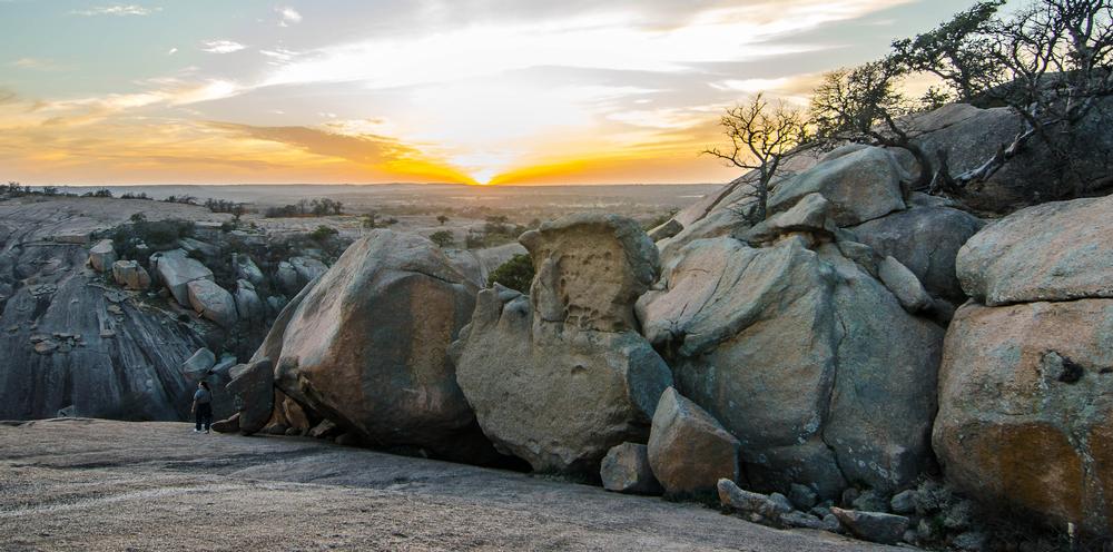 Hike on granite trails in the Enchanted Rock State Natural Area
