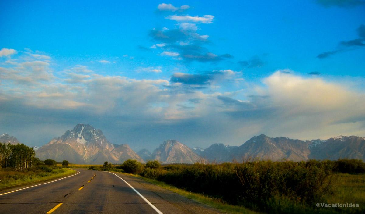 My photo of the road through Jackson Hole