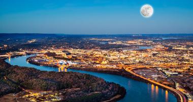 Full moon over Chattanooga