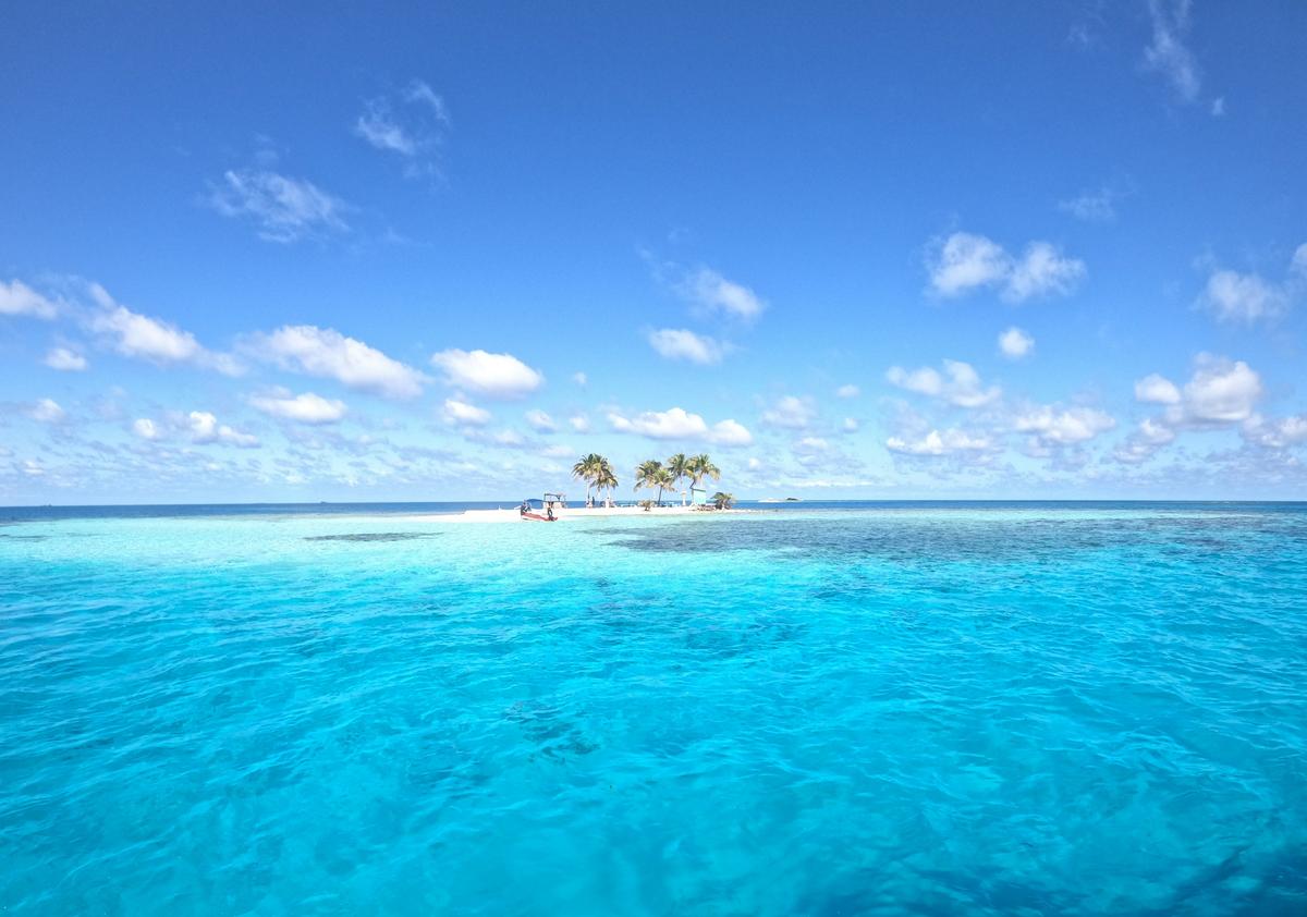 Tropical island off the coast of Belize
