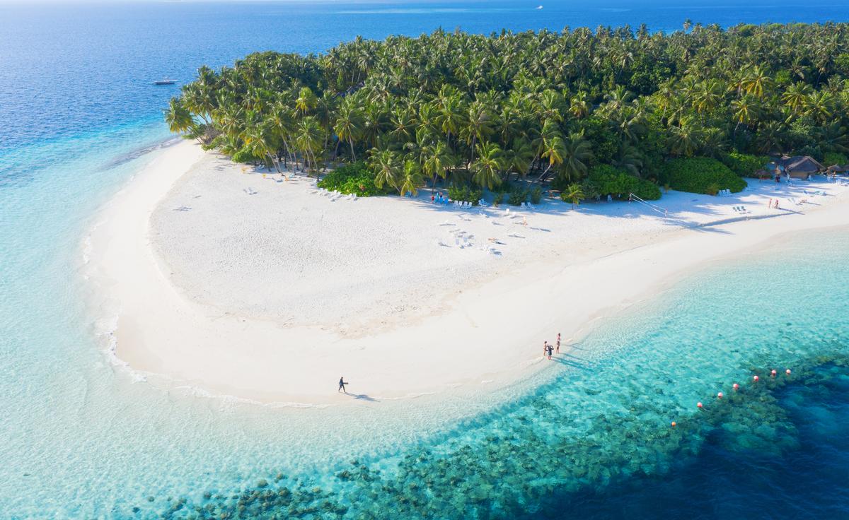 White sandy beach in the tropics