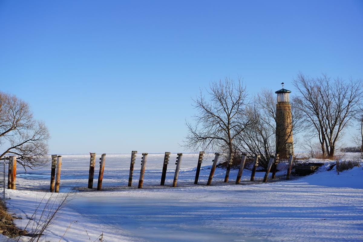 Lake Winnebago in Oshkosh winter