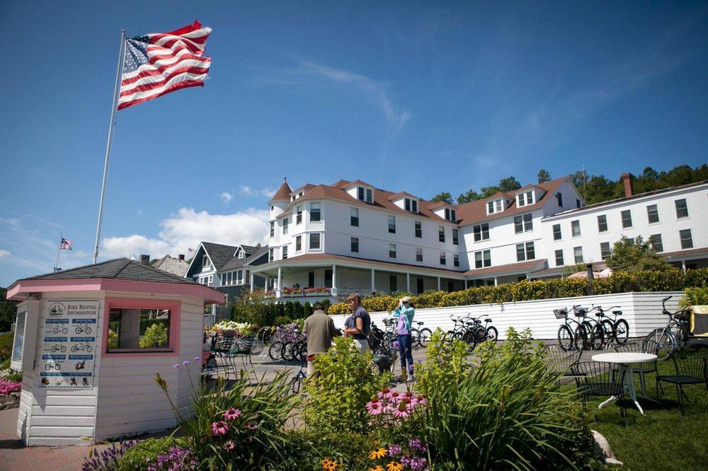 Walk along Mackinac’s harbor and explore island sights on a spring getaway.
