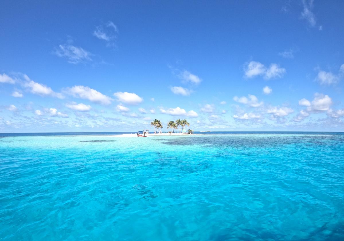 Tropical island off the coast of Belize