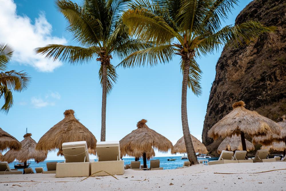 Relax on white sand and admire romantic Piton views during a dreamy getaway.
