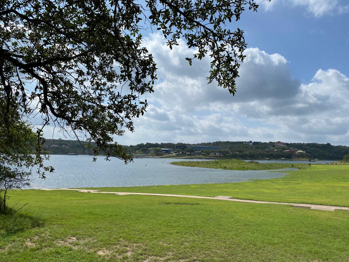 My phot of Lake Travis from the lower parking lot at Lakeway City Park