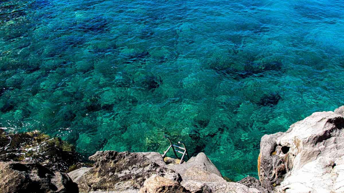 I took this photo of the ladder leading down to the sea, inviting me to cool off in Croatia