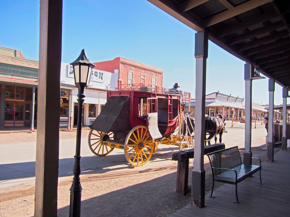 Historic stagecoach on the street in Tombstone