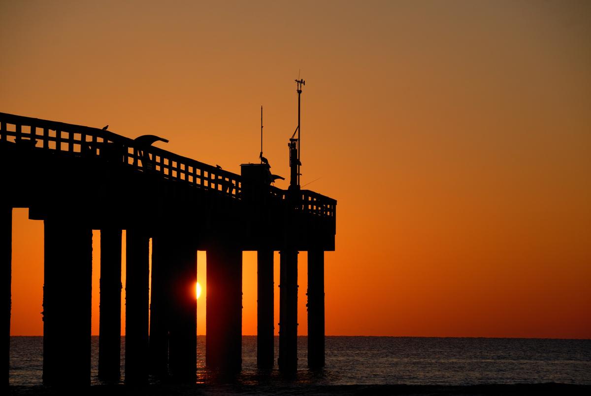 Fishing pier at sunrise, St Augustine beach
