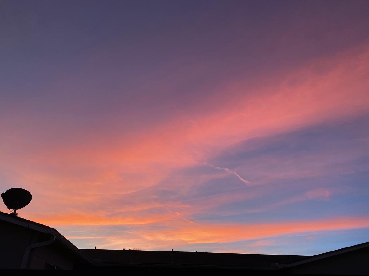 My photo of a pink sunset at Christmas