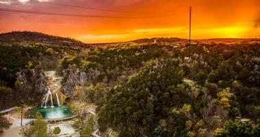 Turner Falls Sunset in the Arbuckle Mountains of Oklahoma