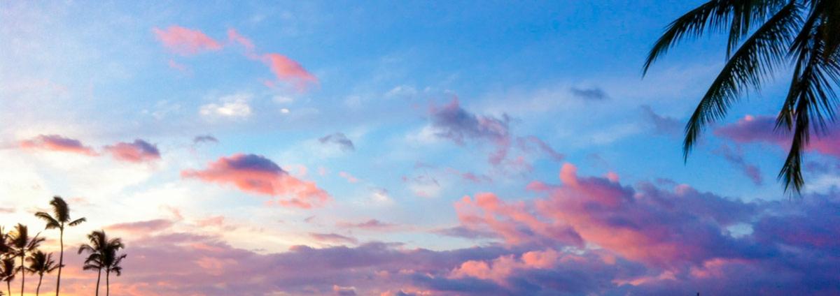 I took this photo of a pink sunset on our trip