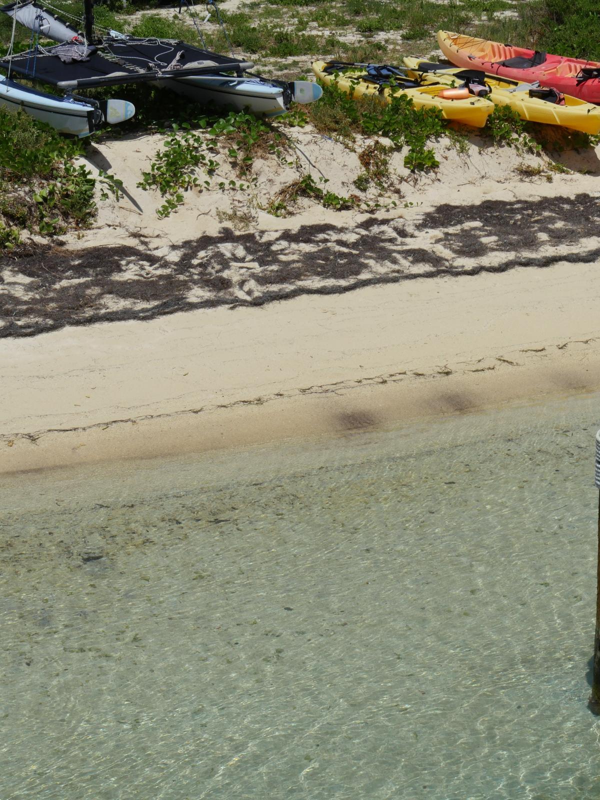 Kayaks on the beach in West Palm Beach, Florida