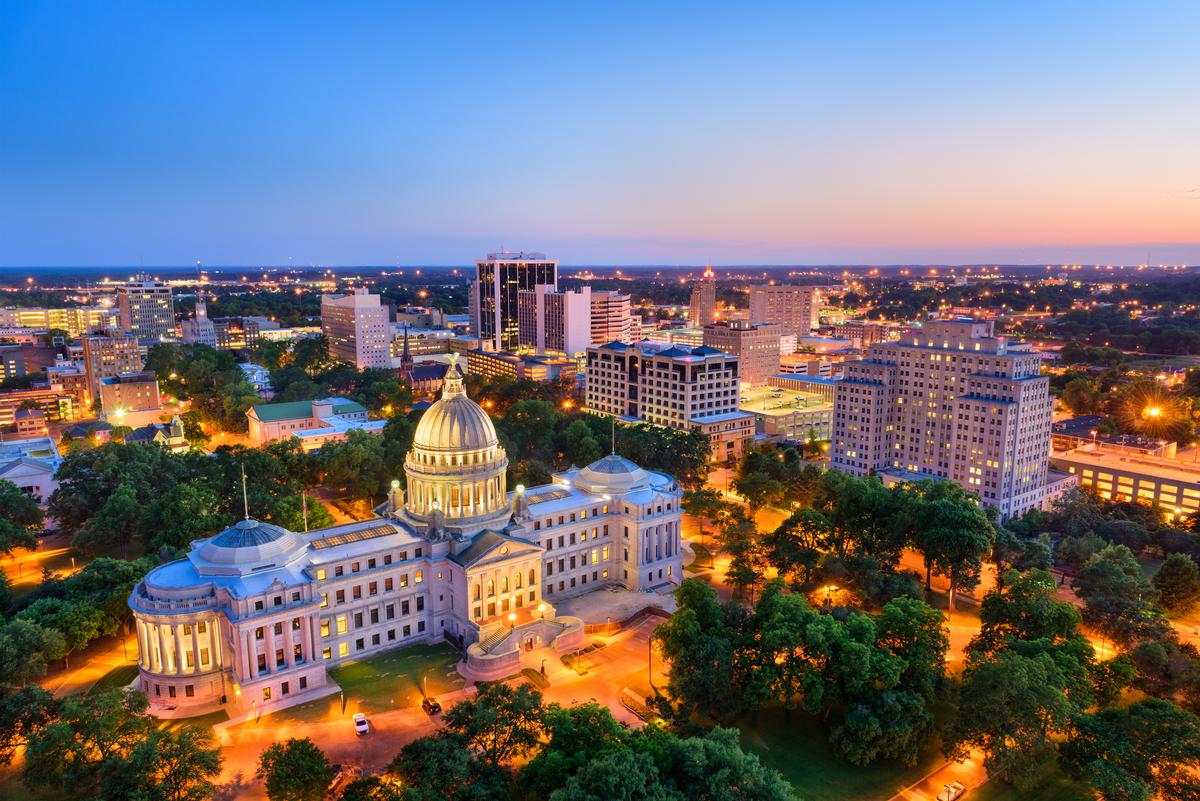 Jackson Mississippi at night
