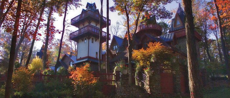 Explore castle-like suites and stroll woodland trails on a romantic weekend escape.