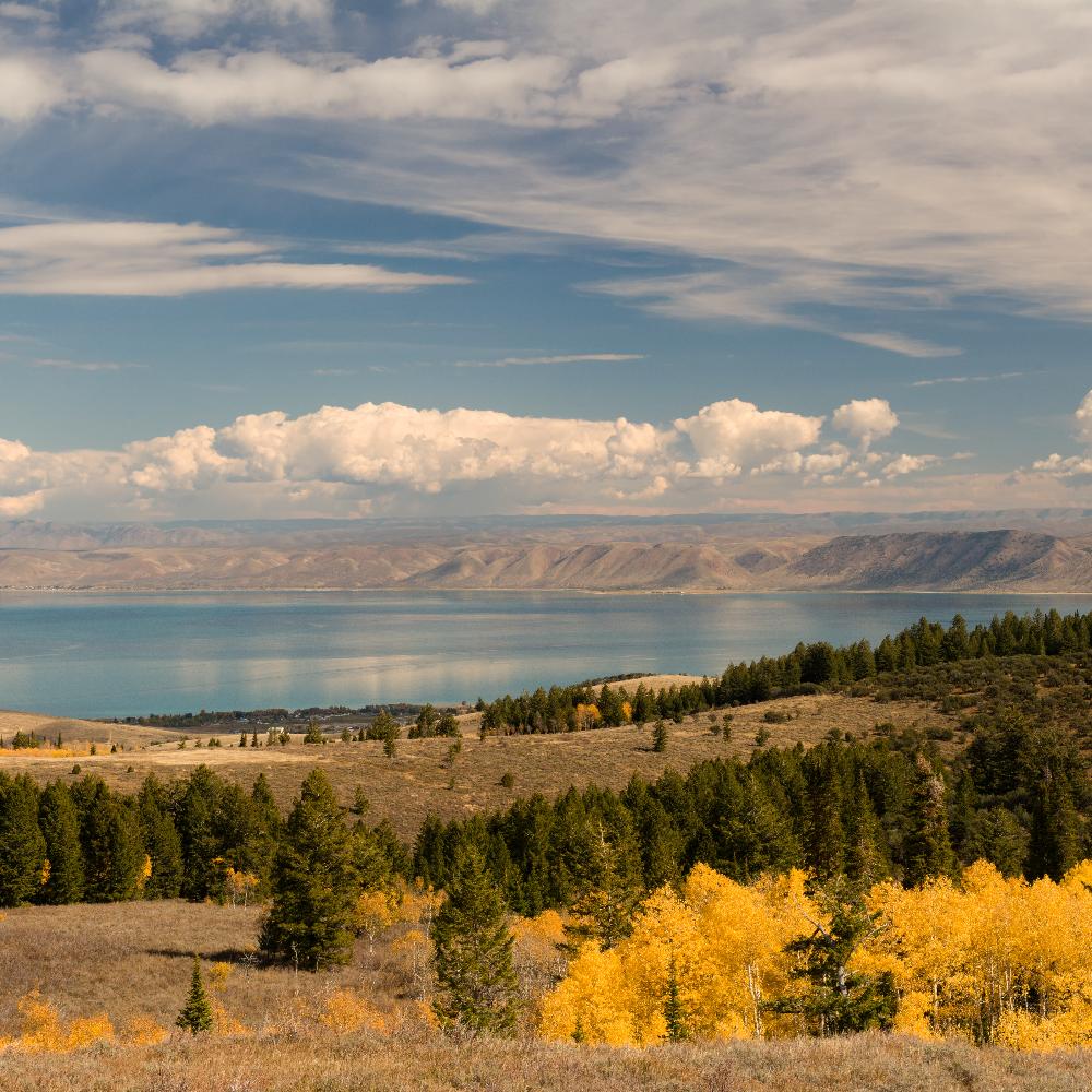 View from HWY 89 across Bear Lake