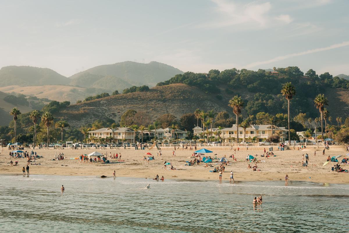 View of the beach in Avila Beach, near San Luis Obispo, California